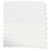  遮光ブリリアントホワイト＆ホワイト ダブルロールスクリーン サンプルの写真