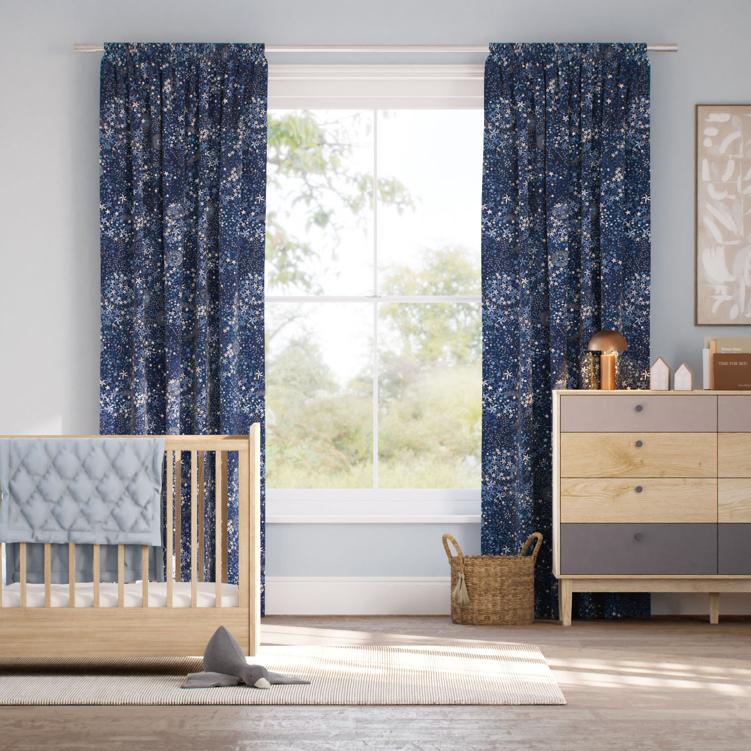 アデラジャ ナイトタイム・ブルー カーテン