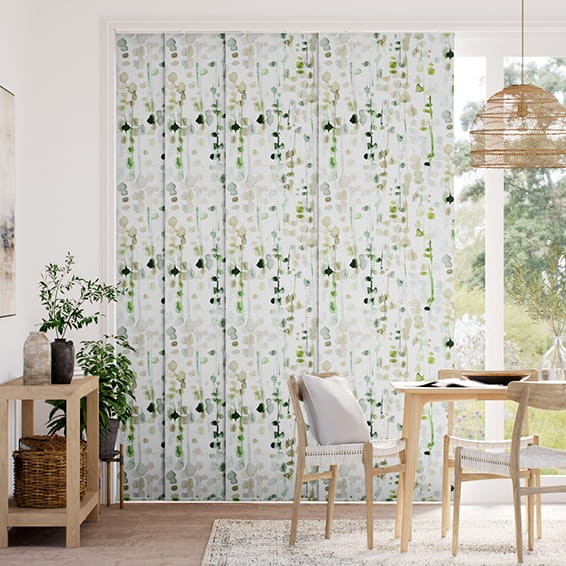 アリッサ・リネン・リーフグリーン パネルブラインド