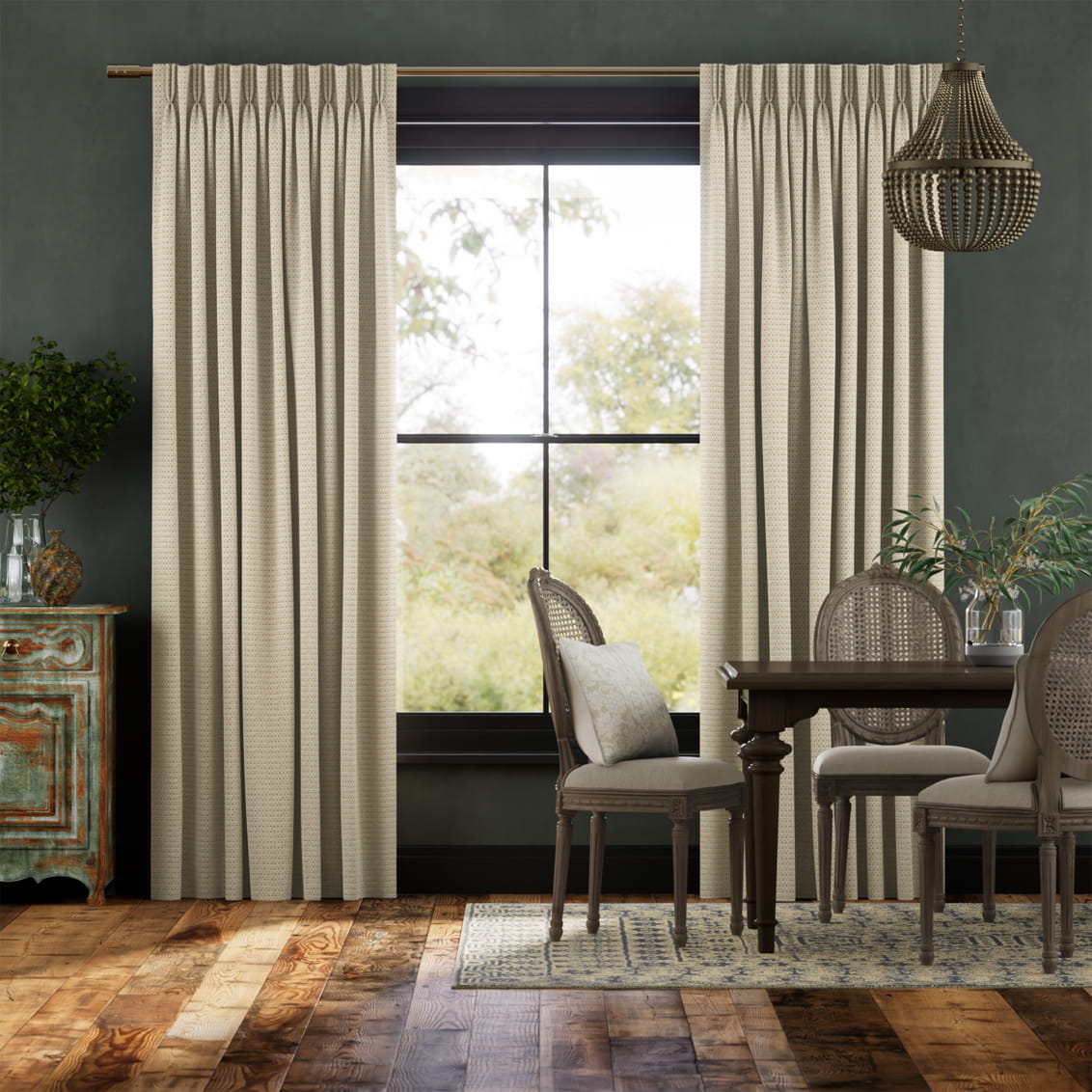 バーバー オートミール カーテン