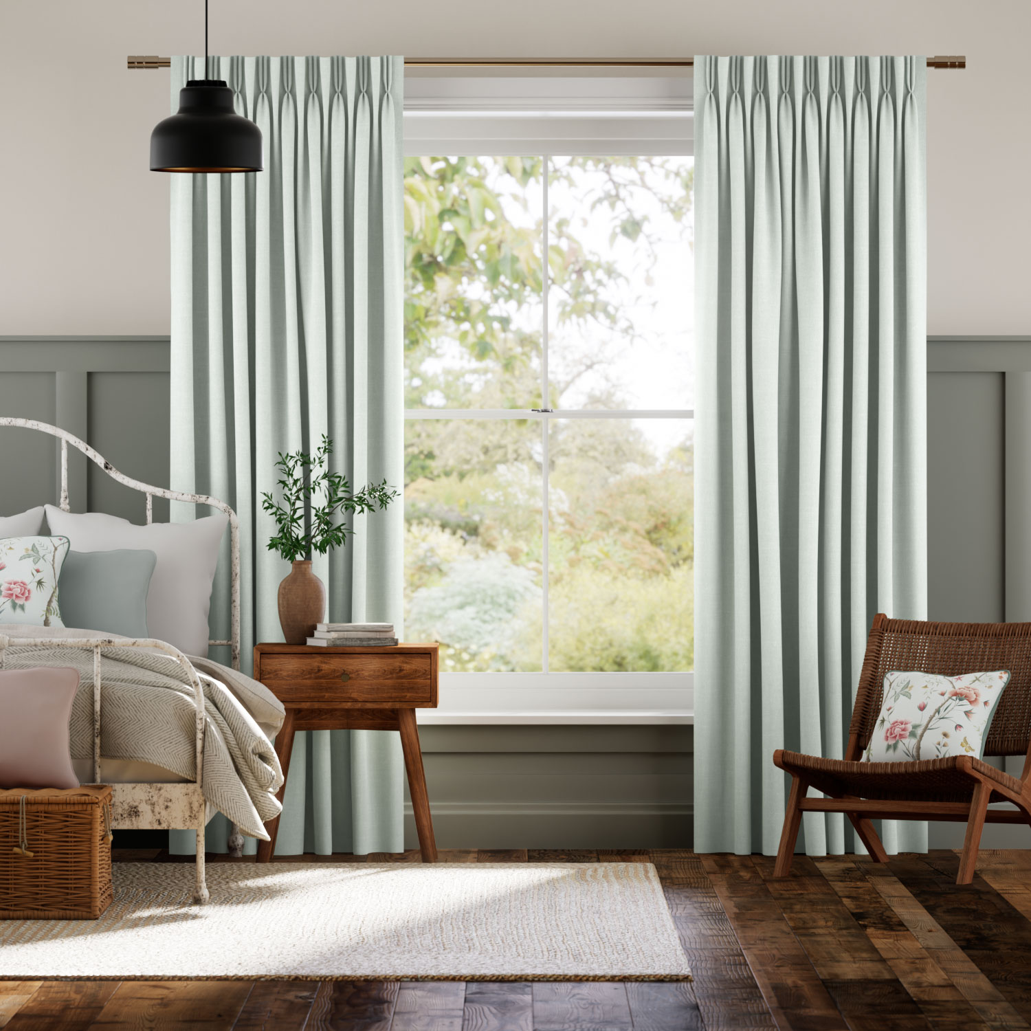 ビジュリネン　ダックエッグ カーテン