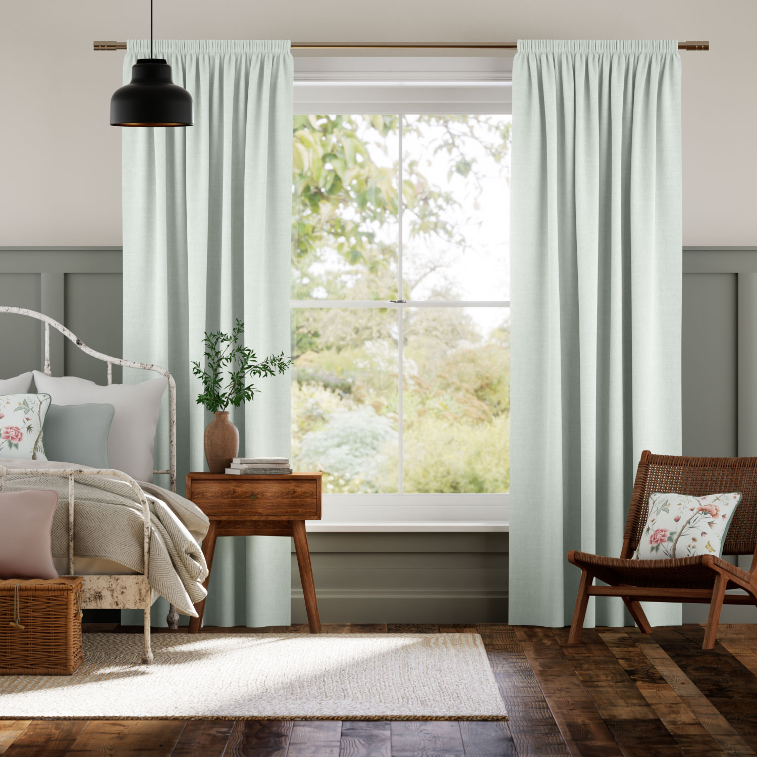 ビジュリネン　ダックエッグ カーテン