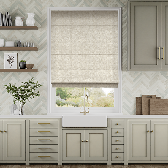 ビジュリネン　オートミール ローマンシェード