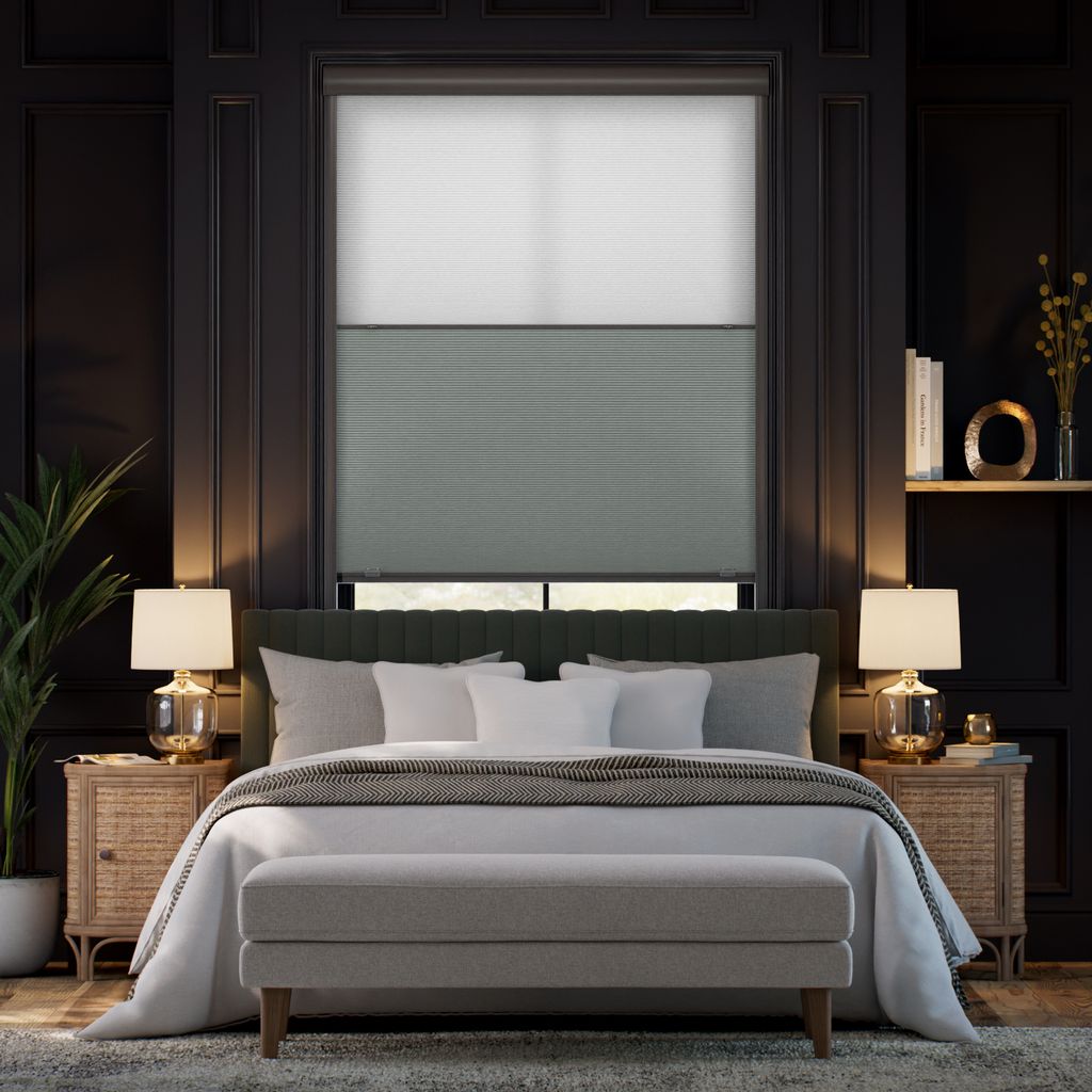 【高遮光フレーム付】ツインハニカム グラファイト ハニカムシェード