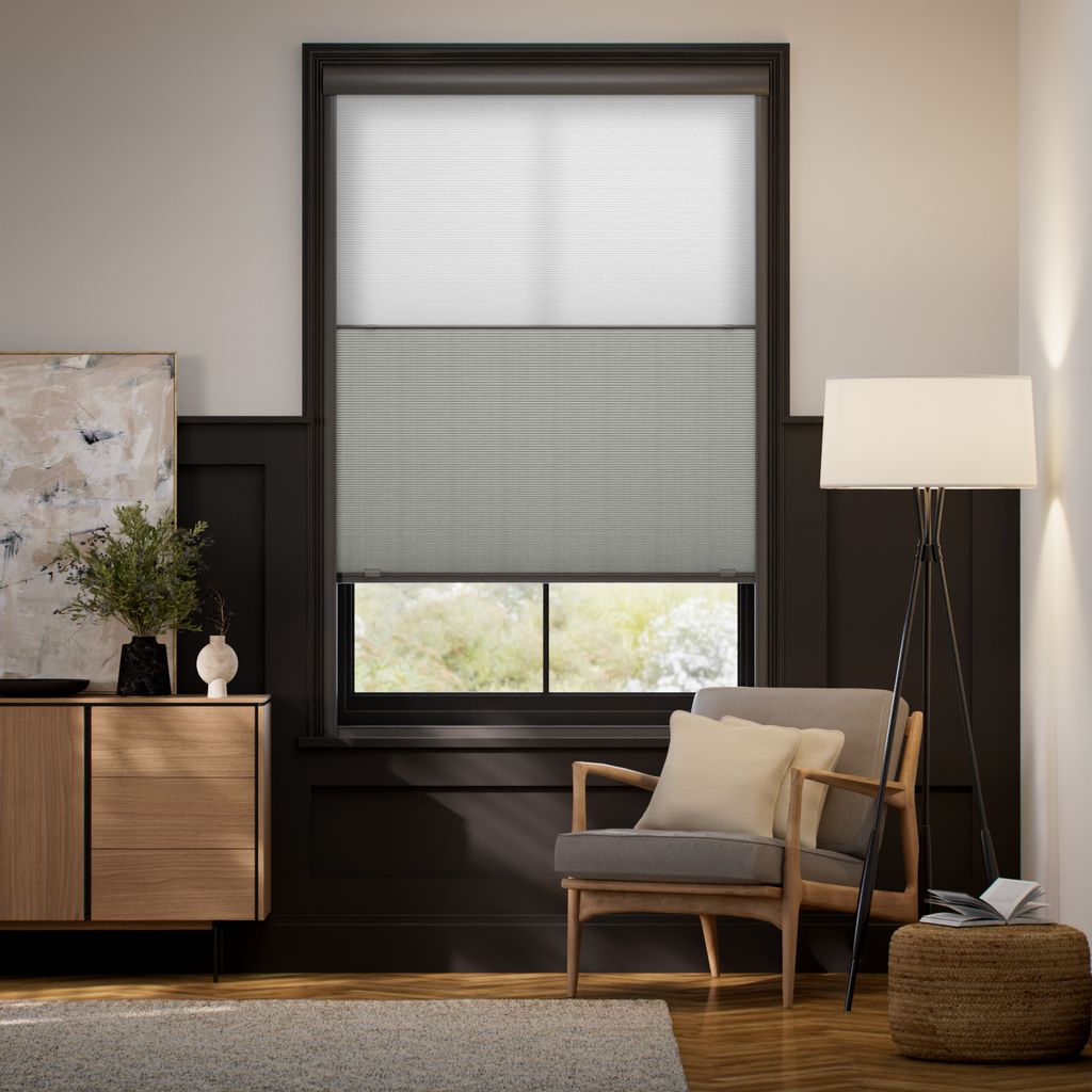 【高遮光フレーム付】ツインハニカム シンプルグレー ハニカムシェード