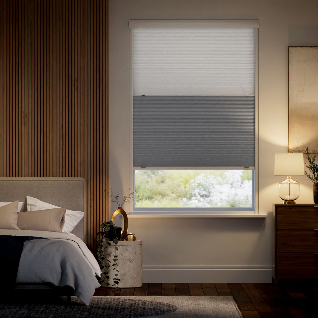 【高遮光フレーム付】ツインハニカム スレートブルー ハニカムシェード