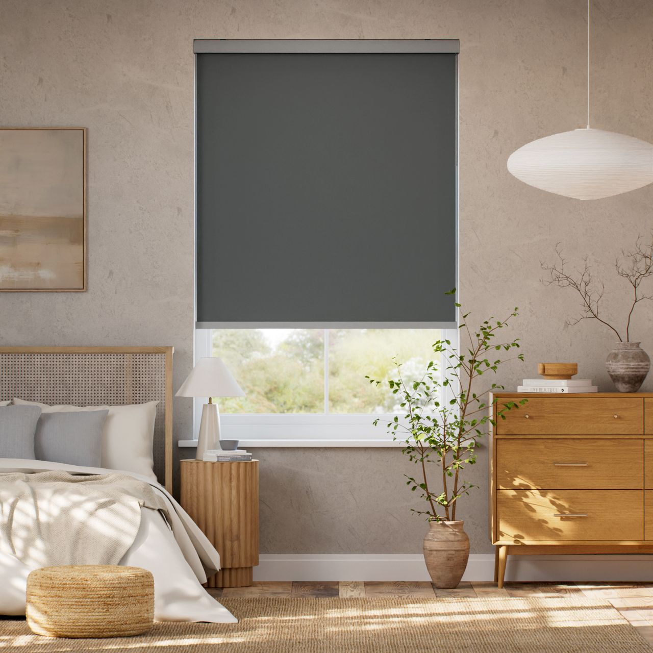 遮光 ダークグレー ロールスクリーン