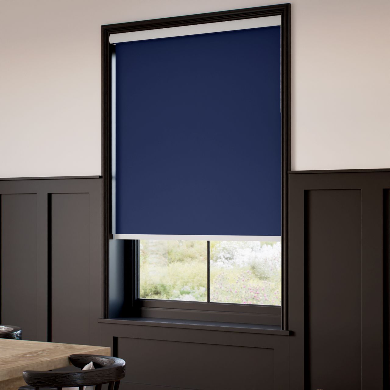 遮光 ネイビー ロールスクリーン