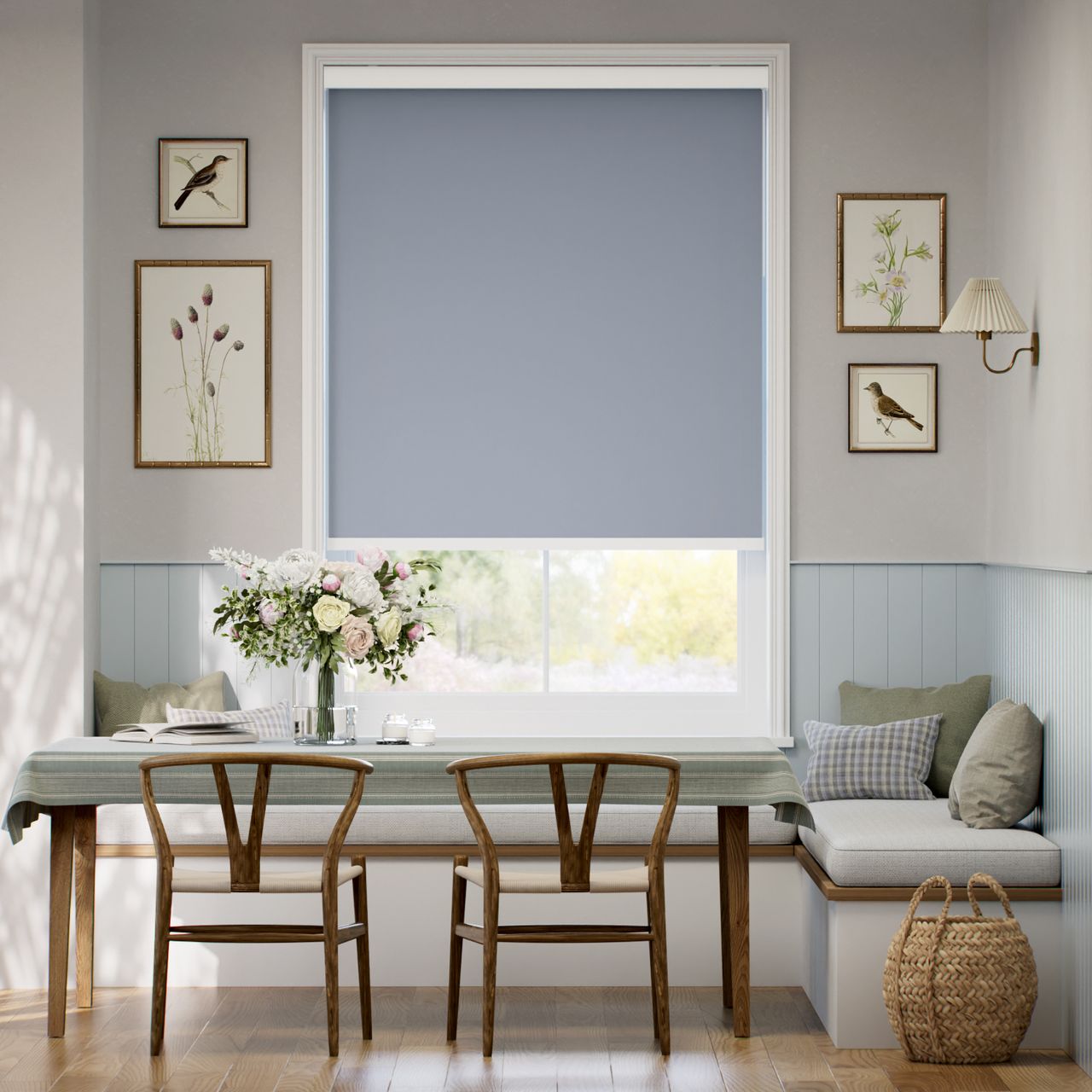 遮光 ブルー ロールスクリーン