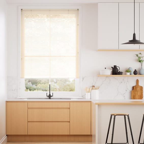 【つっぱり式】エッセンス　ベージュ アルミブラインド