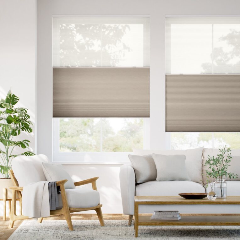 【つっぱり式】コードレス ツインハニカム シアーペブル ハニカムシェード