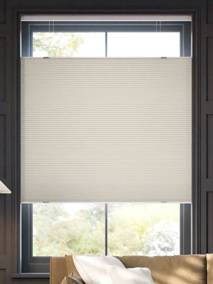 【つっぱり式】コードレス 遮光 トップダウンハニカム アイボリー コードレスハニカム サムネイル写真