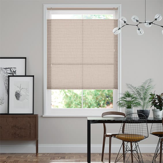 【つっぱり式】採光トップダウンハニカム ホップサック シェード