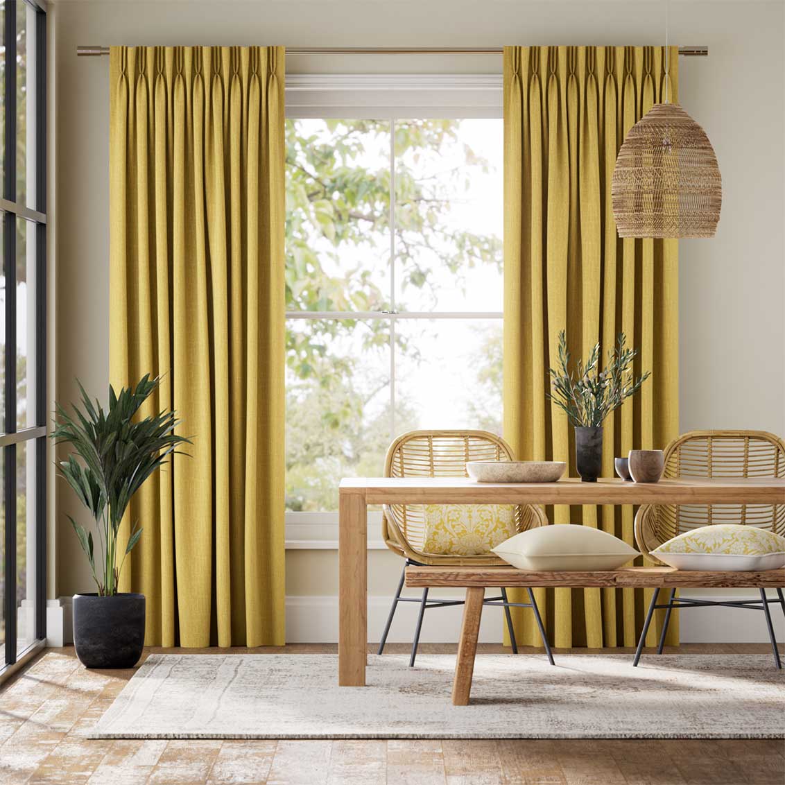 カバンディッシュ ミモザ ゴールド カーテン