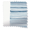 防水・遮光 セラミックストライプ メッドブルー ロールスクリーン サンプルの写真
