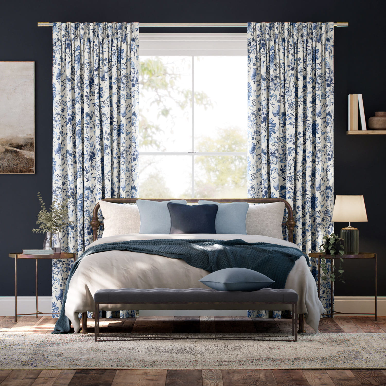 クリステル イェール・ブルー カーテン