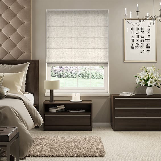 【つっぱり式】ビジュリネン　オートミール ローマンシェード