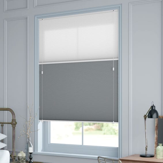 【つっぱり式】ツインハニカム スレートブルー ハニカムシェード