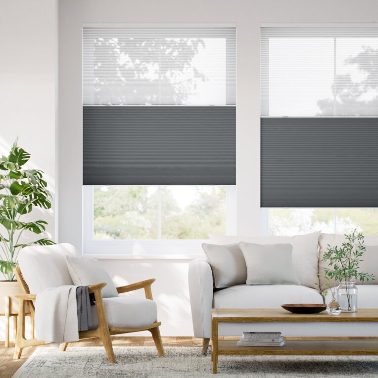 コードレス ツインハニカム シアースレートブルー ハニカムシェード