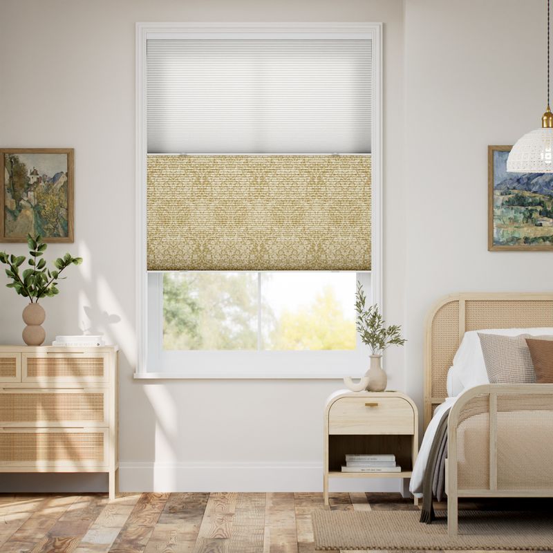 コードレス ツインハニカム シアー ウィリアムモリス ブラックソーン サフラン シェード