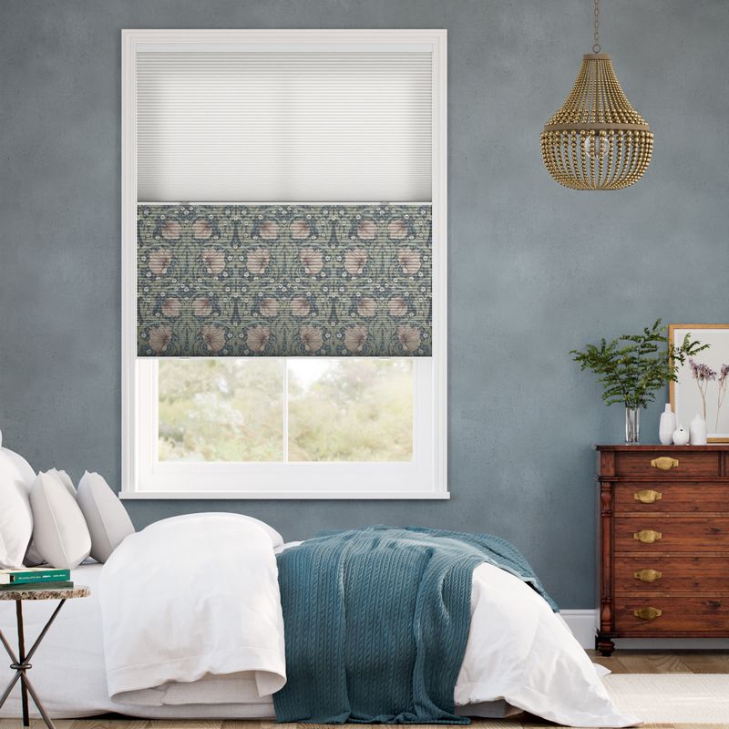 コードレス ツインハニカム シアー ウィリアムモリス ピンパーネル ブラッシュ シェード