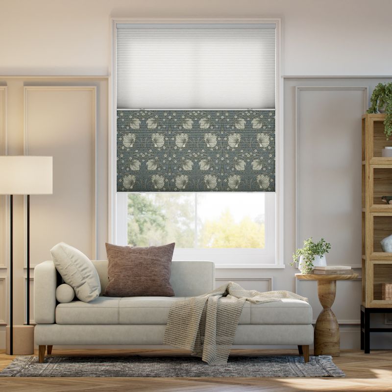 コードレス ツインハニカム シアー ウィリアムモリス ピンパーネル セージ シェード