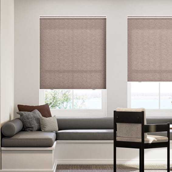 コードレス採光リネンハニカム モダンブラウン ハニカムシェード