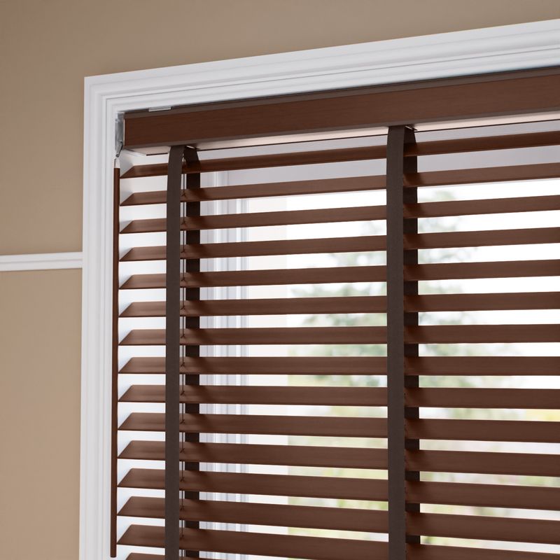 コードレス シンプル ダークブラウン＆ブラウン ウッドブラインド