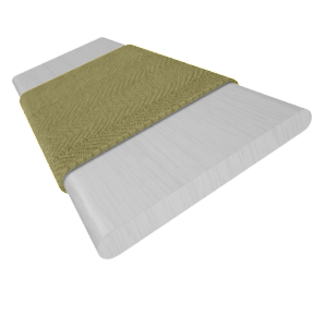 コードレス シンプル ピュアホワイト＆グリーン ウッドブラインド サンプルの写真