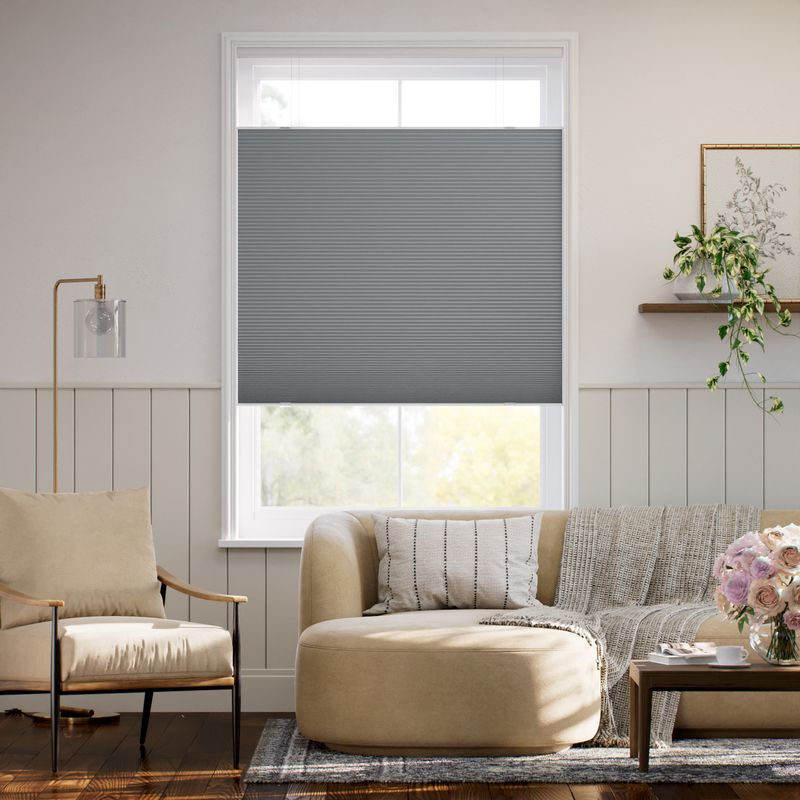 コードレス 遮光 トップダウンハニカム スレートブルー ハニカムシェード