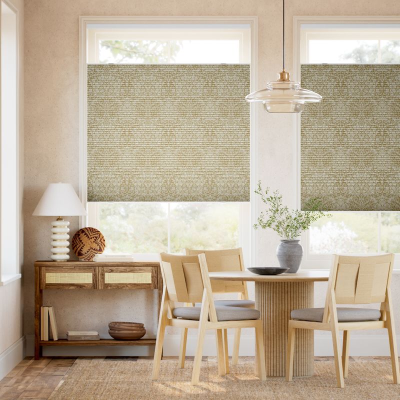 コードレス 遮光トップダウンハニカム ウィリアムモリス ブラックソーン サフラン シェード