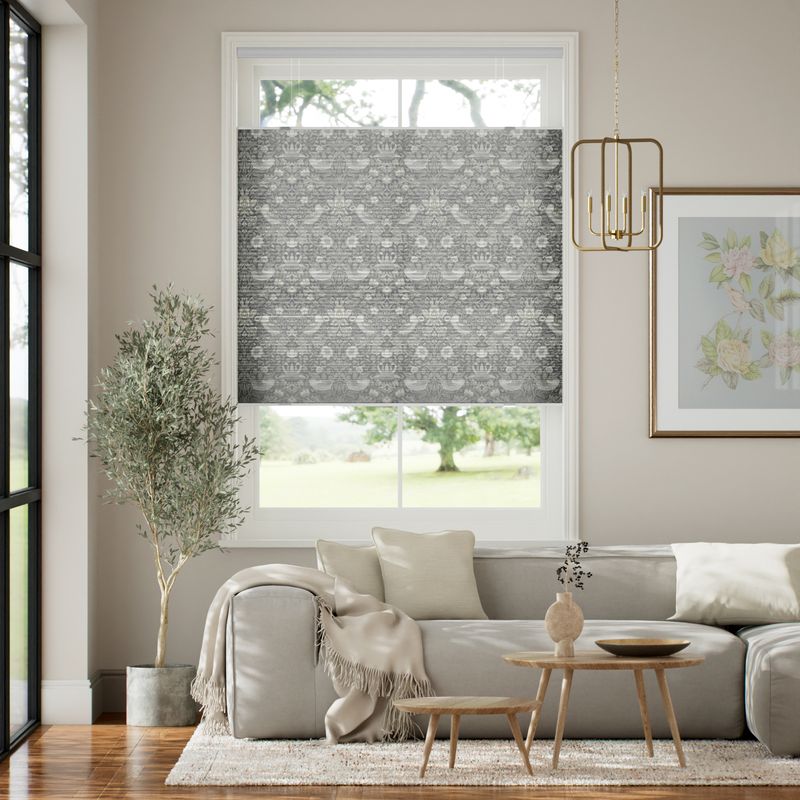 コードレス 採光トップダウンハニカム ウィリアムモリス いちご泥棒 マナーグレー シェード