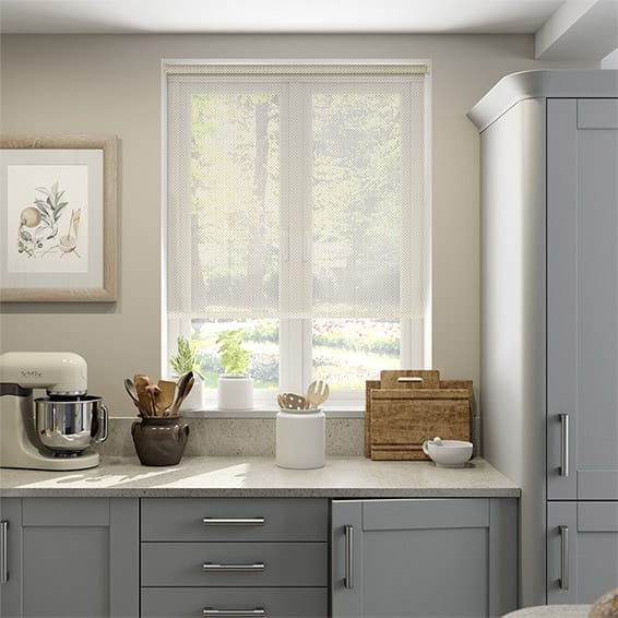 【カーテンレール可】オキュラス　リネン ロールスクリーン　-プルコード式-