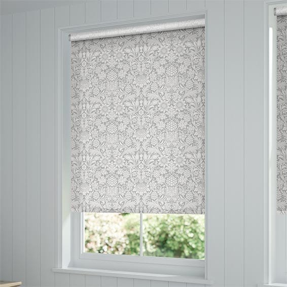 ウイリアムモリス　サンフラワー　シルバーグレー ロールスクリーン William Morris -ウィリアムモリス サンフラワー シルバーグレー