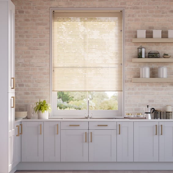 【カーテンレール可】エッセンス　マットベージュ アルミブラインド