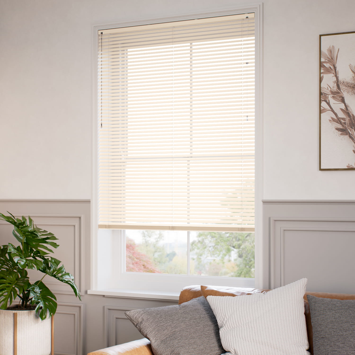 カーテンレール可】エッセンス マットクリーム アルミブラインド