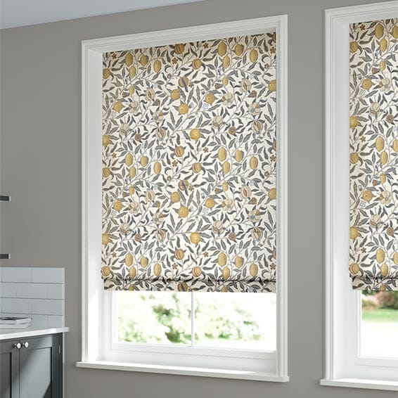 カーテンレール可】ウィリアムモリス フルーツ プリムローズ ローマン