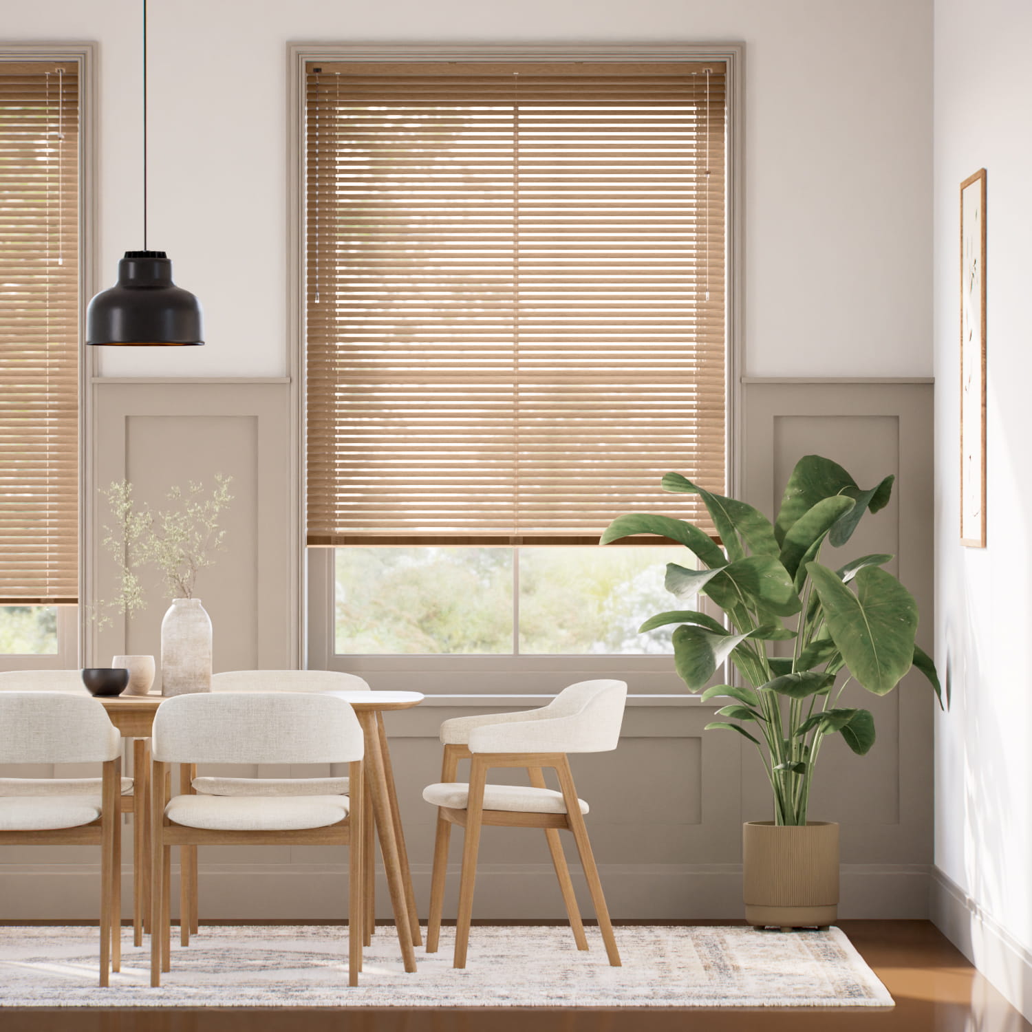 【カーテンレール可】ウッド調　モカ アルミブラインド