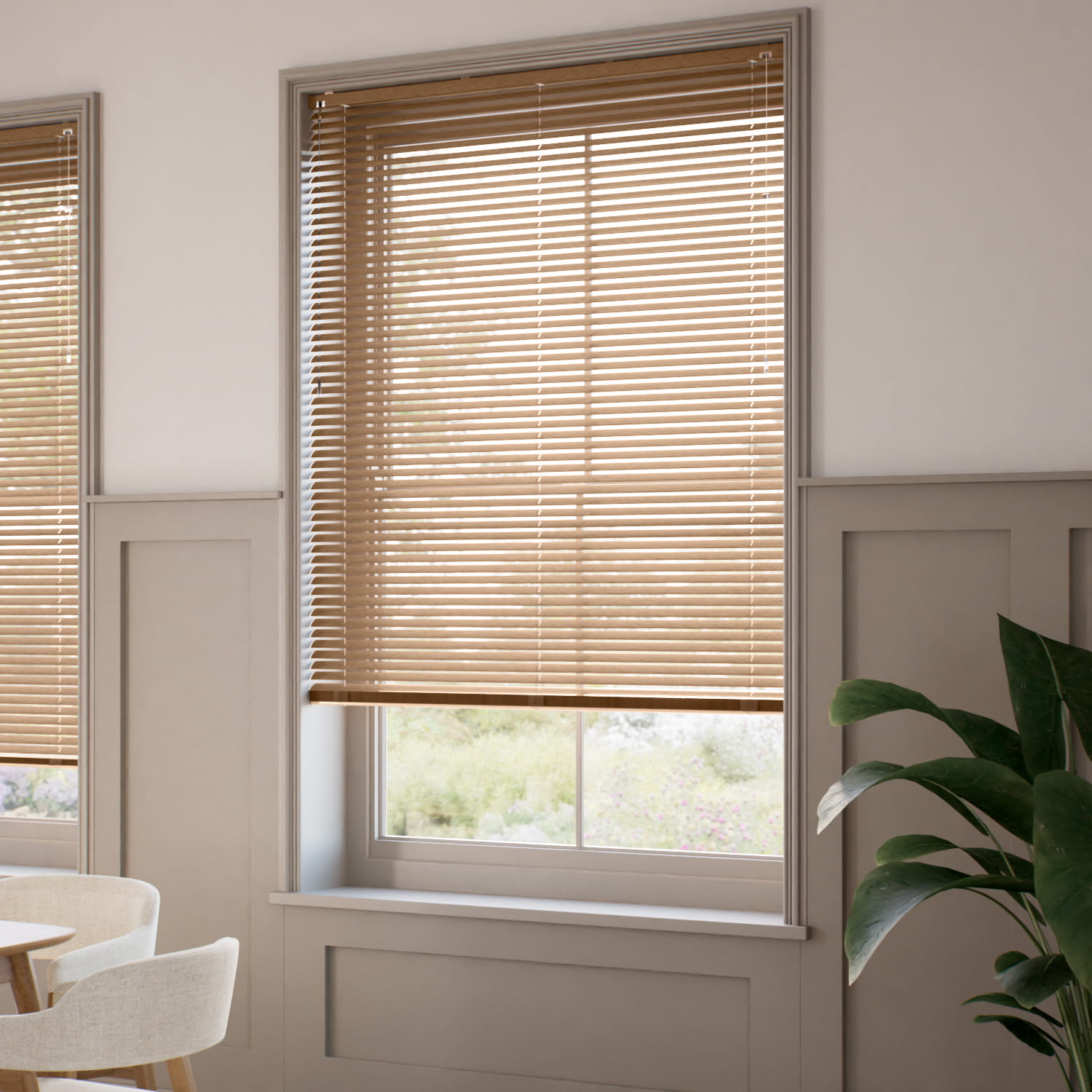 カーテンレール可】ウッド調 モカ アルミブラインド