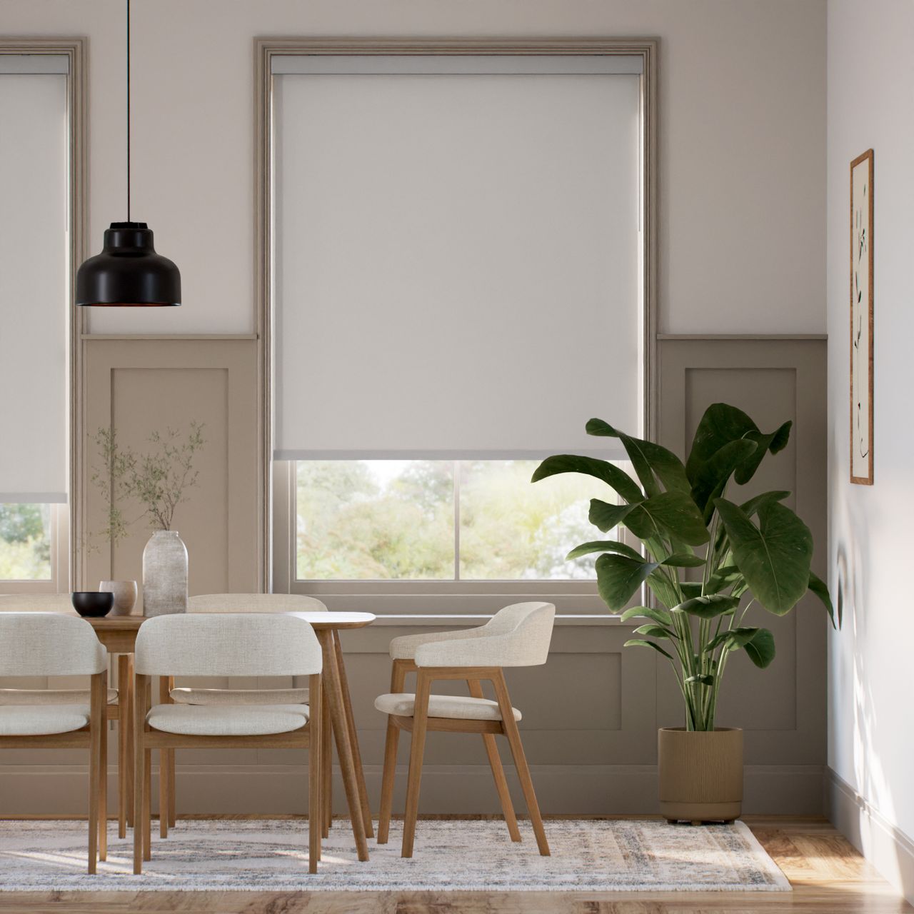 【カーテンレール可】遮光 ライトグレー ロールスクリーン