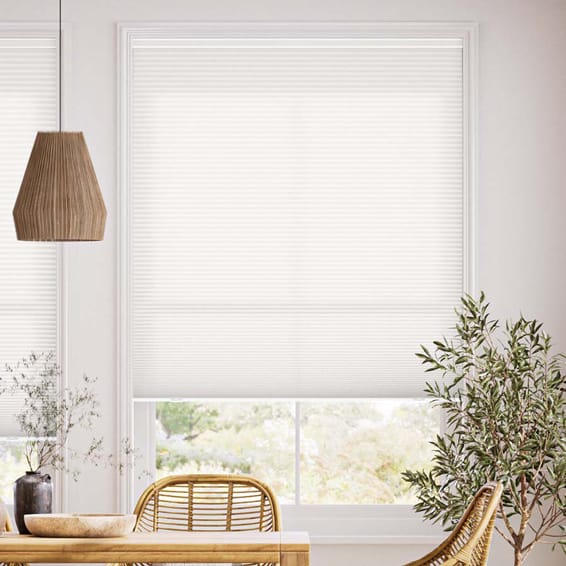 カーテンレール可】コードレス採光トリプルハニカム クリーム