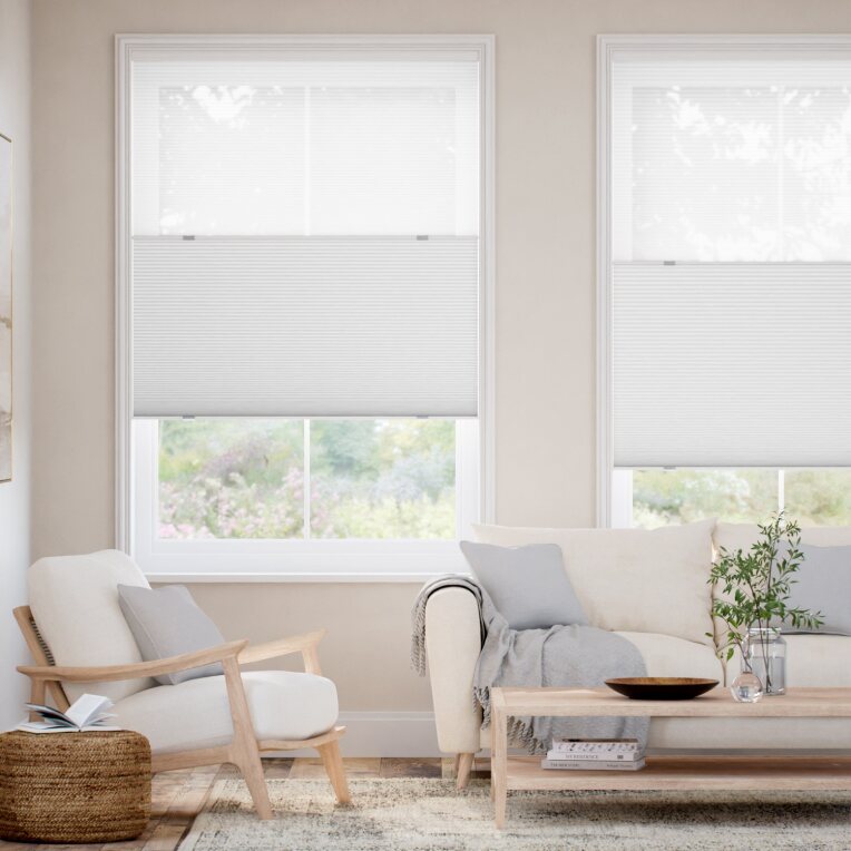 【カーテンレール可】コードレス ツインハニカム シアーダヴ ハニカムシェード