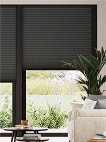 【カーテンレール可】コードレス遮光ダブルサーマルハニカム アンスラサイト コードレスハニカム サムネイル写真