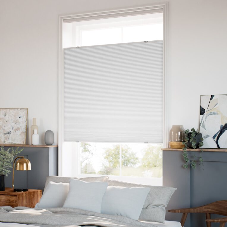 【カーテンレール可】コードレス 遮光 トップダウンハニカム チョーク ハニカムシェード