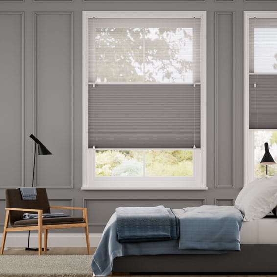 【カーテンレール可】ツインハニカム シアーダークグレー ハニカムシェード