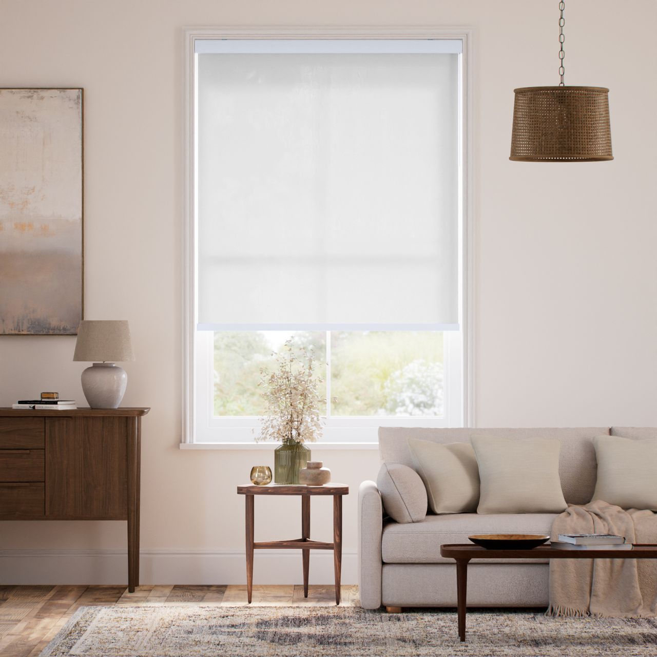 【カーテンレール可】非遮光 アイスホワイト ロールスクリーン