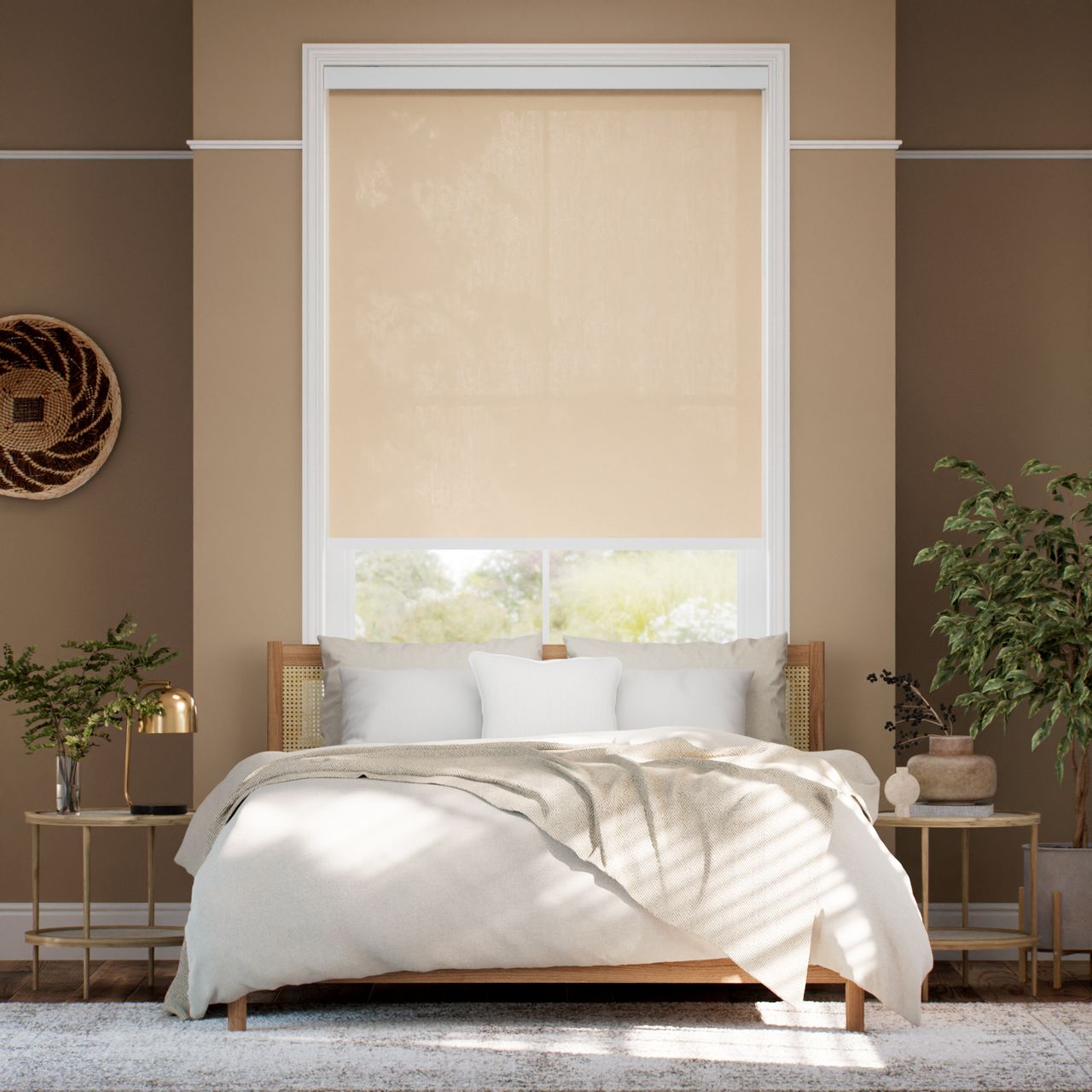 【カーテンレール可】非遮光 ピーチ ロールスクリーン