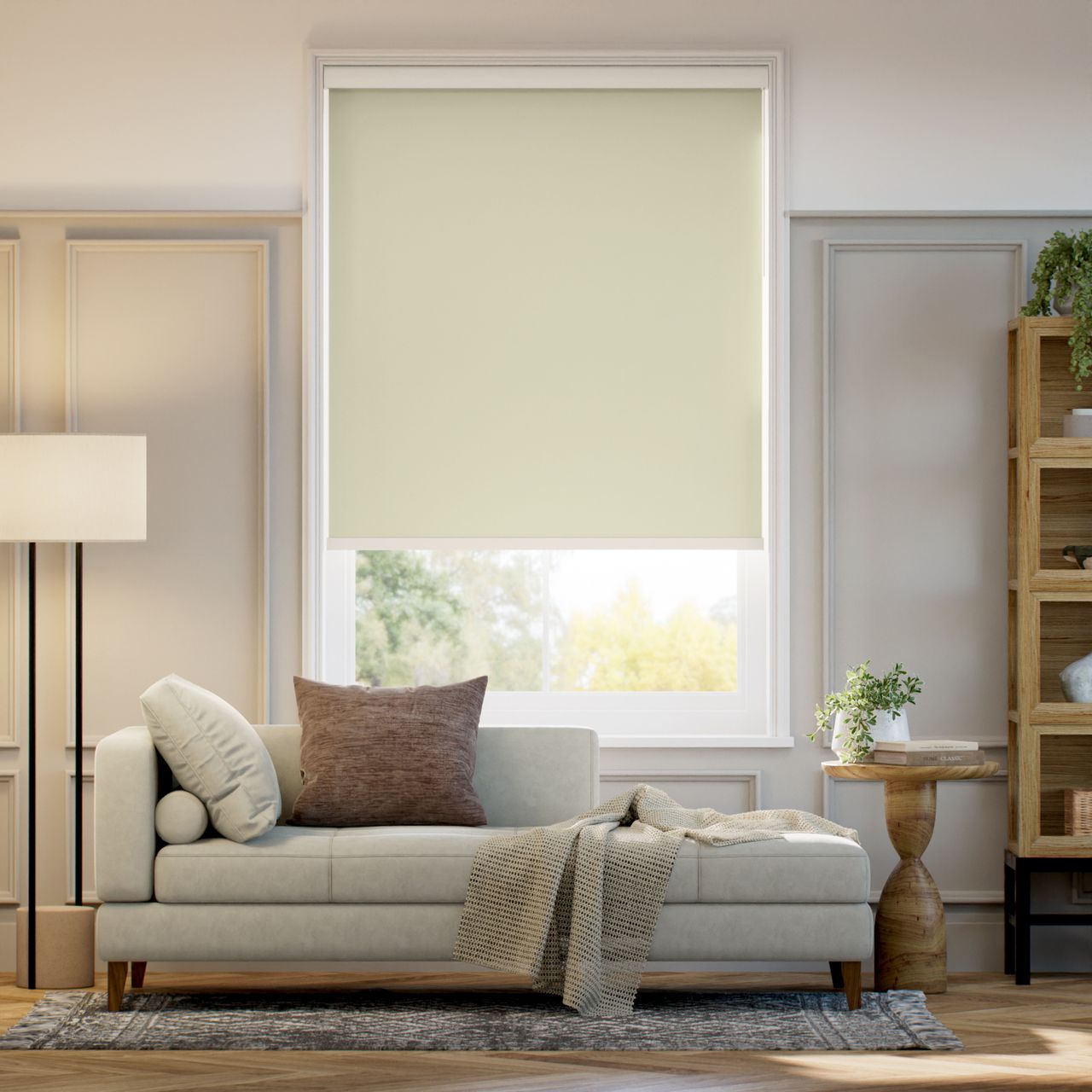 【カーテンレール可】遮光 レモン ロールスクリーン