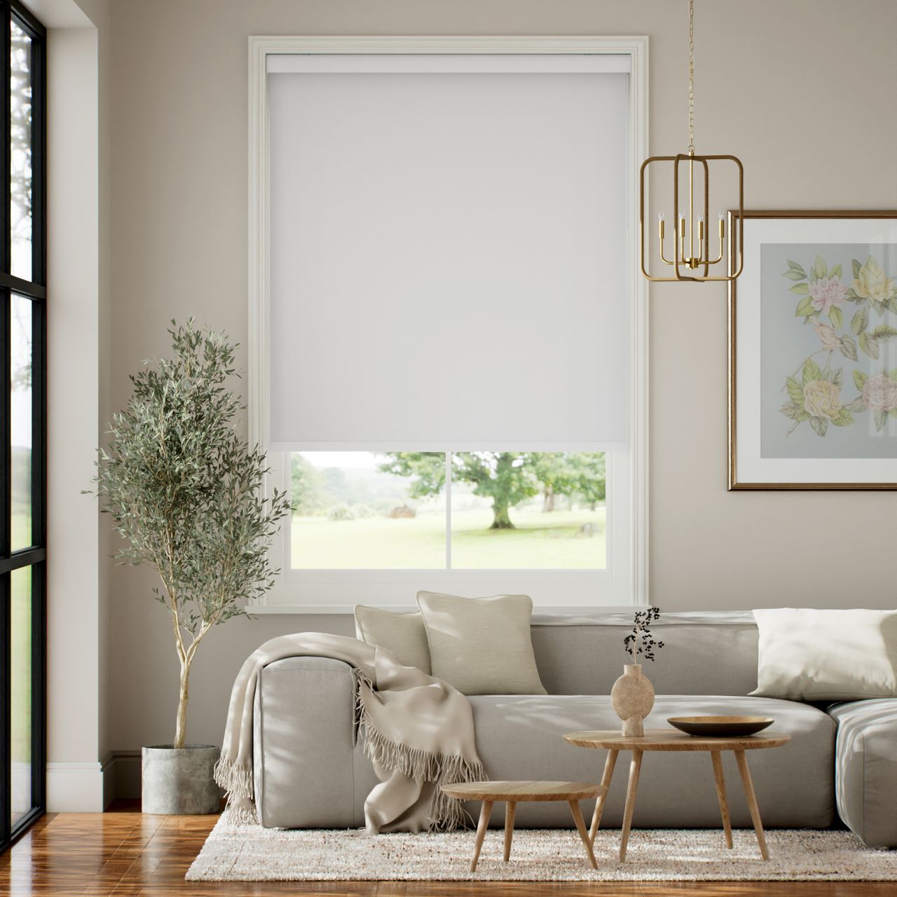 【カーテンレール可】遮光 ミルク ロールスクリーン