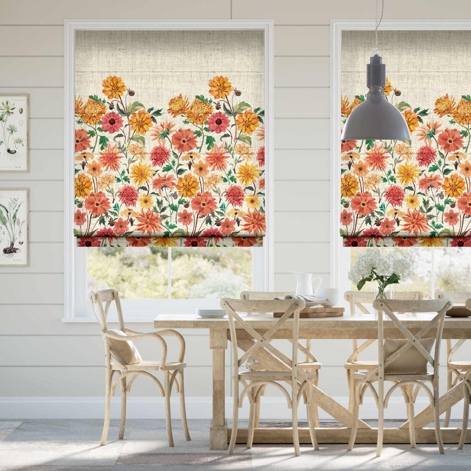 ダリア・クリサンセマム　イエロー ローマンシェード